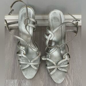 Le chateau silver high heels size 10